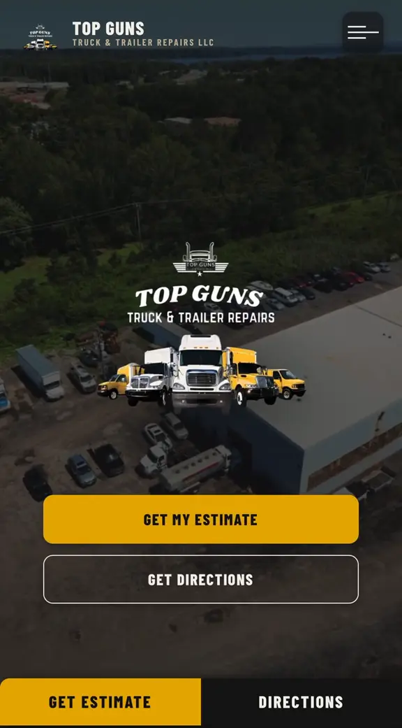 Website design for topgunsrepairs.com, a truck and trailer repair shop, built by NauchSites
